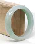 Baikalla Classic Green Natural Jadeite Jade Wider Bangle Bracelet (58.9 mm)