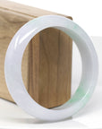 Baikalla Genuine White & Green Burmese Jadeite Jade Bangle Bracelet (59.01mm)