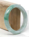 Classic Blue- Green Natural Burmese Jadeite Jade Bangle (58.16 mm)
