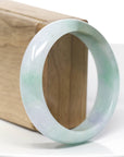 Classic Forest Green & Lavender Jadeite Jade Bangle Bracelet (58.61 mm)
