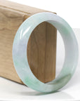 Classic Forest Green & Lavender Jadeite Jade Bangle Bracelet (58.61 mm)