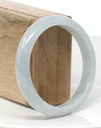 "Princess Half Round" Genuine Burmese Blue- Green Jadeite Jade Bangle Bracelet (59.07 mm)