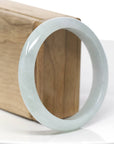 "Princess Half Round" Genuine Burmese Blue- Green Jadeite Jade Bangle Bracelet (59.07 mm)