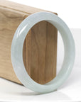 "Princess Half Round" Genuine Burmese Blue- Green Jadeite Jade Bangle Bracelet (59.07 mm)