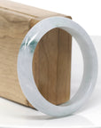 "Classic Bangle" Green & White Jadeite Jade Bangle Bracelet (57.51 mm)