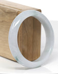 "Classic Bangle" Green & White Jadeite Jade Bangle Bracelet (57.51 mm)