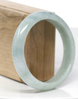"Classic Princess Half Round" Blue- Green Jadeite Jade Bangle (58.88 mm)