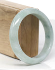 "Classic Princess Half Round" Blue- Green Jadeite Jade Bangle (58.88 mm)