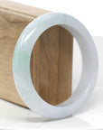 Genuine White & Green Burmese Jadeite Jade Bangle Bracelet (58.36 mm)