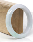 Genuine White & Green Burmese Jadeite Jade Bangle Bracelet (58.36 mm)