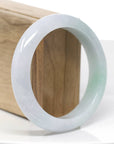 Genuine White & Green Burmese Jadeite Jade Bangle Bracelet (58.36 mm)