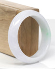 Genuine White & Green Burmese Jadeite Jade Bangle Bracelet (55.64 mm)