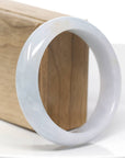 "Princess Half Round" Lavender & Green Jadeite Jade Bangle Bracelet (59.30 mm)
