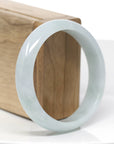 Baikalla "Princess Half Round" Blue- Green Natural Burmese Jadeite Jade Bangle (58.72 mm)