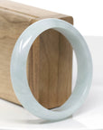 Baikalla "Princess Half Round" Blue- Green Natural Burmese Jadeite Jade Bangle (58.72 mm)