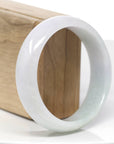 Genuine Burmese White Lavender Jadeite Jade Bangle Bracelet (59.7mm)