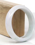 Genuine Burmese White Lavender Jadeite Jade Bangle Bracelet (59.7mm)