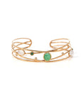 Baikalla Jewelry Gold Jade Bracelet Copy of Copy of Copy of 18k Rose Gold Oval Bracelet Bangle with Jade & Diamonds