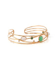 Baikalla Jewelry Gold Jade Bracelet Copy of Copy of Copy of 18k Rose Gold Oval Bracelet Bangle with Jade & Diamonds