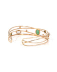 Baikalla Jewelry Gold Jade Bracelet Copy of Copy of Copy of 18k Rose Gold Oval Bracelet Bangle with Jade & Diamonds