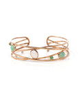 Baikalla Jewelry Gold Jade Bracelet Copy of 18k Rose Gold Oval Bracelet Bangle with Jade & Diamonds