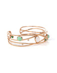 Baikalla Jewelry Gold Jade Bracelet Copy of 18k Rose Gold Oval Bracelet Bangle with Jade & Diamonds
