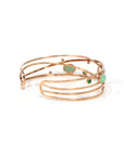 Baikalla Jewelry Gold Jade Bracelet Copy of 18k Rose Gold Oval Bracelet Bangle with Jade & Diamonds