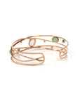 Baikalla Jewelry Gold Jade Bracelet Copy of 18k Rose Gold Oval Bracelet Bangle with Jade & Diamonds