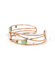 Baikalla Jewelry Gold Jade Bracelet Copy of 18k Rose Gold Oval Bracelet Bangle with Jade & Diamonds
