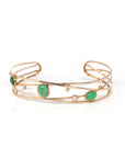 Baikalla Jewelry Gold Jade Bracelet 18k Rose Gold Oval Bracelet Bangle with Jade & Diamonds