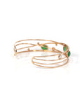 Baikalla Jewelry Gold Jade Bracelet 18k Rose Gold Oval Bracelet Bangle with Jade & Diamonds