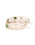 Baikalla Jewelry Gold Jade Bracelet 18k Rose Gold Oval Bracelet Bangle with Jade & Diamonds