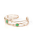 Baikalla Jewelry Gold Jade Bracelet Copy of Copy of 18k Rose Gold Oval Bracelet Bangle with Jade & Diamonds