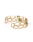 Baikalla Jewelry Gold Jade Bracelet 18k Rose Gold Oval Bracelet Bangle with Jade & Diamonds