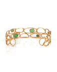 Baikalla Jewelry Gold Jade Bracelet 18k Rose Gold Oval Bracelet Bangle with Jade & Diamonds