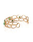 Baikalla Jewelry Gold Jade Bracelet 18k Rose Gold Oval Bracelet Bangle with Jade & Diamonds