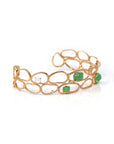 Baikalla Jewelry Gold Jade Bracelet Copy of Copy of Copy of Copy of Copy of Copy of 18k Rose Gold Oval Bracelet Bangle with Jade & Diamonds
