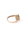 Baikalla Jewelry Jadeite Engagement Ring Copy of Baikalla™ "Elora" 18k Rose Gold Natural Ice & Imperial Jadeite Engagement Ring With Rubies & Diamonds