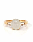 Baikalla Jewelry Jadeite Engagement Ring Copy of Copy of Baikalla™ 18k Rose Gold Natural Ice Jadeite Engagement Ring With Diamonds