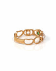 Baikalla Jewelry Jadeite Engagement Ring Copy of Baikalla™ "Melba" 18k Rose Gold Natural Imperial Jadeite Wedding Band