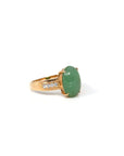 Baikalla Jewelry Jadeite Engagement Ring Copy of Baikalla18k Rose Gold Natural Imperial Green Oval Jadeite Jade Engagement Ring With Diamonds