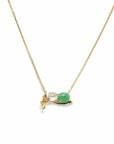 Baikalla Jewelry Gold Jadeite Necklace Copy of 18k Yellow Gold Jadeite Jade Ginkgo Leaf Pendant Necklace with Diamond