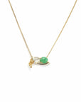Baikalla Jewelry Gold Jadeite Necklace Copy of 18k Yellow Gold Jadeite Jade Ginkgo Leaf Pendant Necklace with Diamond