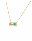 Baikalla Jewelry Gold Jadeite Necklace Copy of 18k Yellow Gold Jadeite Jade Ginkgo Leaf Pendant Necklace with Diamond
