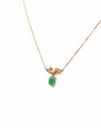 Baikalla Jewelry Gold Jadeite Necklace Copy of 18k Rose Gold Jadeite Jade Diamond Pendant Necklace Ginkgo Leaf