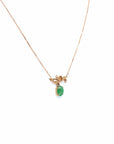Baikalla Jewelry Gold Jadeite Necklace Copy of 18k Rose Gold Jadeite Jade Diamond Pendant Necklace Ginkgo Leaf