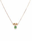 Baikalla Jewelry Gold Jadeite Necklace Copy of 18k Rose Gold Jadeite Jade Diamond Pendant Necklace Ginkgo Leaf