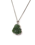 Baikalla Baikalla™ Sterling Silver Genuine Nephrite Green Jade Small Buddha Pendant Necklace