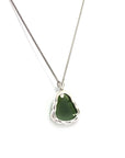 Baikalla Baikalla™ Sterling Silver Genuine Nephrite Green Jade Small Buddha Pendant Necklace