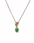 Baikalla Jewelry Gold Jadeite Necklace Copy of Copy of 18k Rose Gold Jadeite Jade Diamond Pendant Necklace Ginkgo Leaf